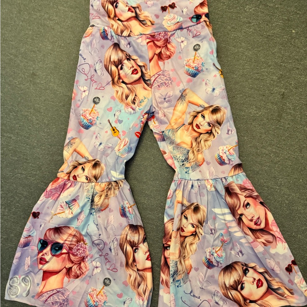 Taylor Swift Swifty Girls  Kids Flare Bell Bottoms 4T New